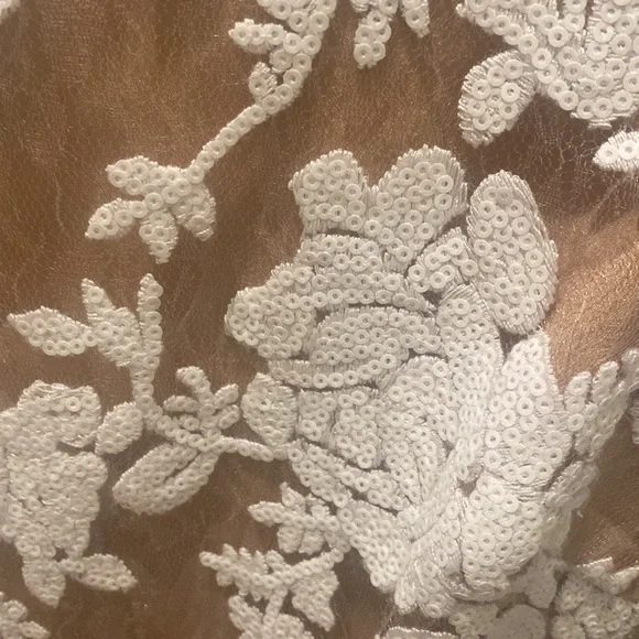 XS Dress the Population Women's Grace Long Sleeve Sequin Lace Mini Dress - Picture 3 of 3